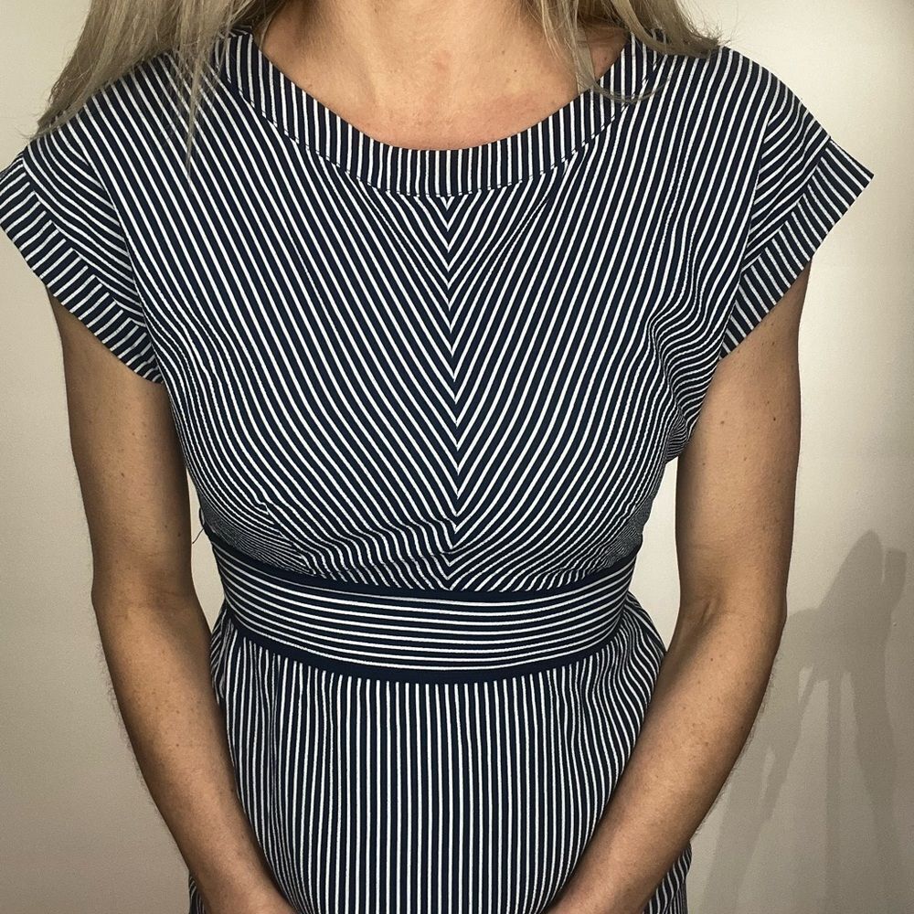 Striped Navy and White Women's Dress